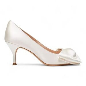 kate spade new york Crawford Bow Satin Pumps in Ivory